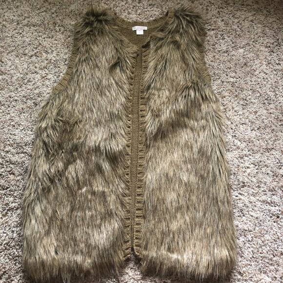 XHILARATION • Faux Fur Brown Sweater Vest - Picture 3 of 5